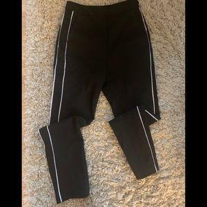 Zara Black Dress Pants with Side Stripes Size S